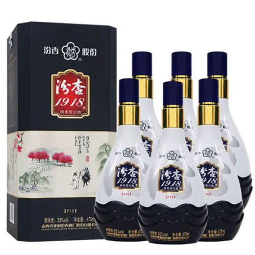 53度汾杏1918(f15)清香酒6瓶整箱价格范围